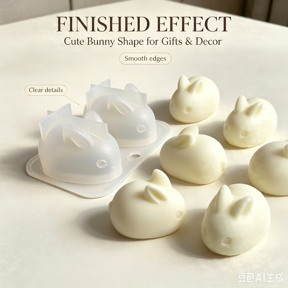 Soap Making Diy - Forma silikonowa 3D Mini Królik, spożywcza,