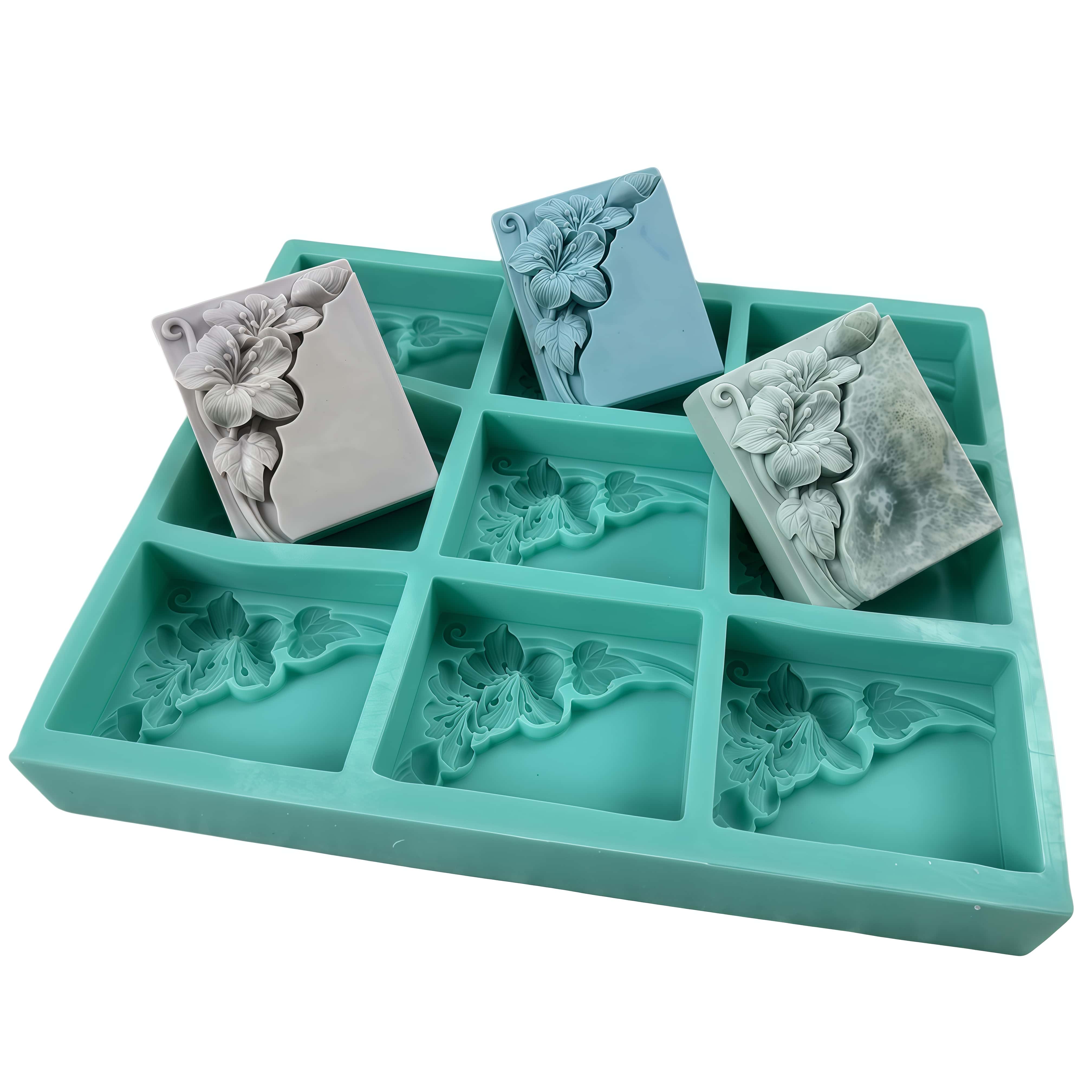 Soap Making Guide For Beginners - Forma silikonowa do mydła z kwiatami,