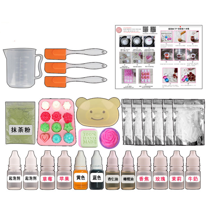 Soap Making Starter Kit - Roślina DIY Pakiet materiałów Przezroczyste mlecznobiałe