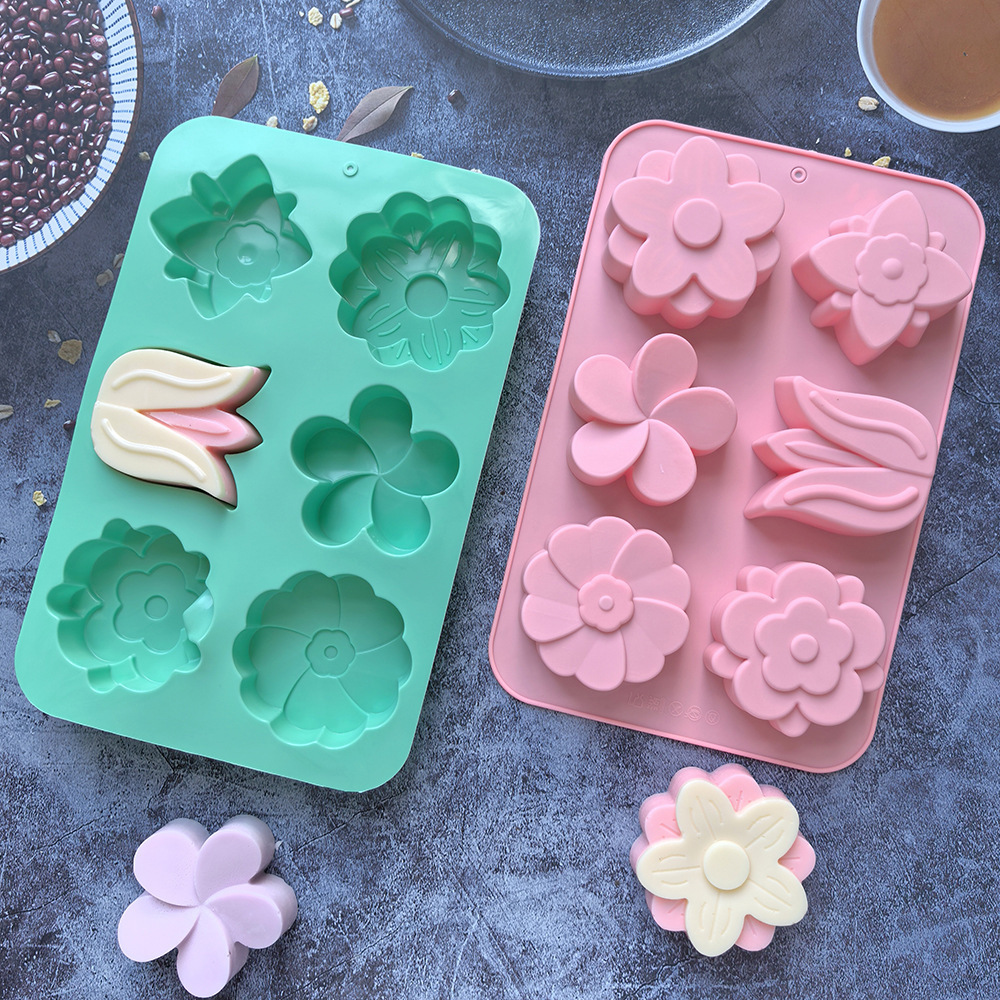 Soap Making Guide For Beginners - Formy silikonowe w kształcie kwiatów, różne